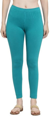 Minimus Ankle Length Western Wear Legging(Light Blue, Solid)