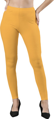 femmora Ankle Length Ethnic Wear Legging(Yellow, Solid)