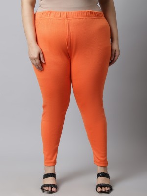 TAG-7 Ankle Length Winter Wear Legging(Orange, Solid)