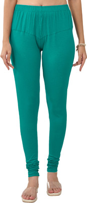 Lyra Churidar Length Ethnic Wear Legging(Light Blue, Solid)