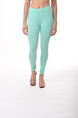 FLY BIRDS Churidar Length Western Wear Legging(Green, Solid)