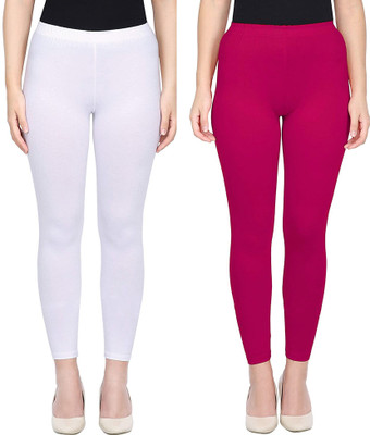 Errish Enterprises Ankle Length  Western Wear Legging(White, Pink, Solid)