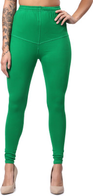 VIKESA Churidar Length Ethnic Wear Legging(Light Green, Solid)