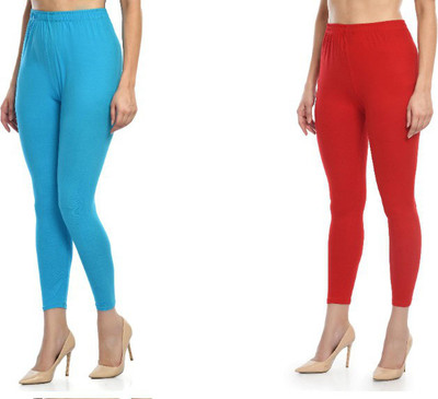 City Fashion Ankle Length Western Wear Legging(Light Blue, Pink, Solid)