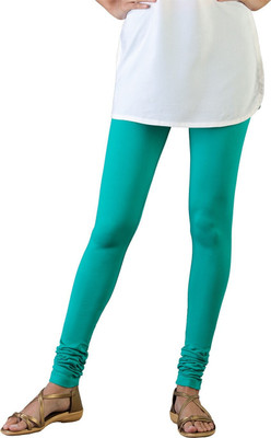 TWIN BIRDS Churidar Length Western Wear Legging(Green, Solid)