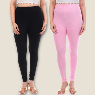tpf Churidar Length Western Wear Legging(Black, Pink, Solid)