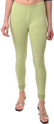 FLY BIRDS Churidar Length Western Wear Legging(Green, Solid)