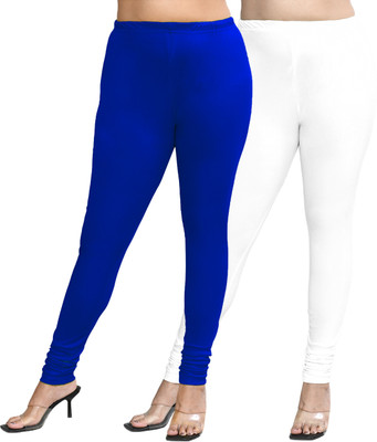 altius Churidar  Ethnic Wear Legging(Light Blue, White, Solid)