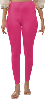 Lyra Ankle Length Ethnic Wear Legging(Pink, Solid)