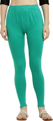 KARIF Ankle Length Western Wear Legging(Light Green, Solid)