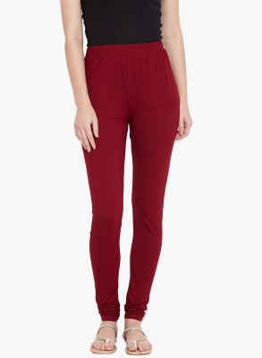 The Pajama Factory Ankle Length  Ethnic Wear Legging(Maroon, Solid)