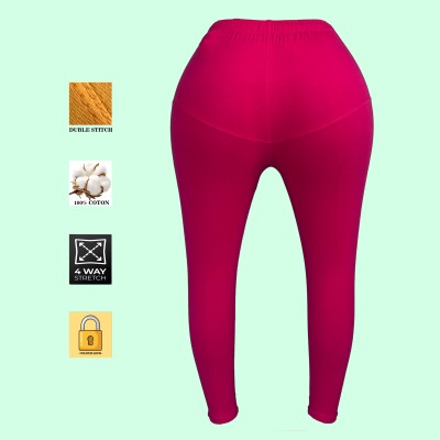 JAAMI Ankle Length Western Wear Legging(Pink, Solid)