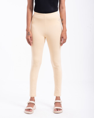 TARA WINGS Ankle Length Western Wear Legging(Beige, Solid)
