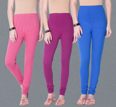 Dollar Missy Churidar  Western Wear Legging(Multicolor, Solid)