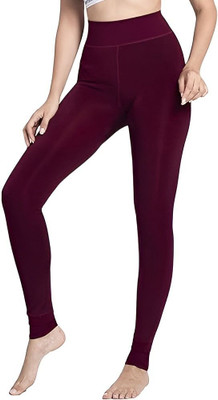 atox Ankle Length Ethnic Wear Legging(Maroon, Solid)