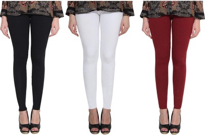 SwaNit Ankle Length  Western Wear Legging(White, Maroon, Black, Solid)