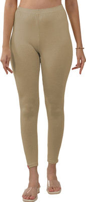 Lyra Ankle Length  Western Wear Legging(Brown, Solid)