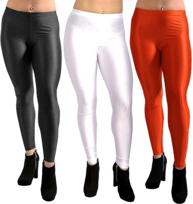 AarifGarment Churidar  Western Wear Legging(Black, White, Red, Solid)