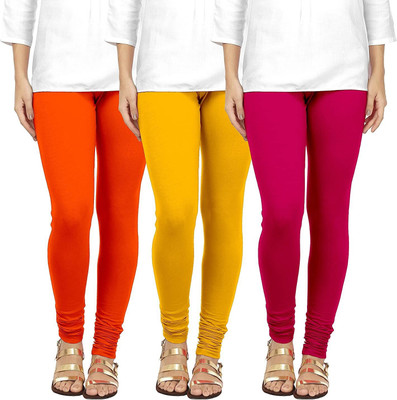 E Solutions Ethnic Wear Legging(Yellow, Orange, Pink, Solid)