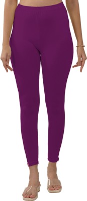 Lyra Ankle Length  Ethnic Wear Legging(Purple, Solid)