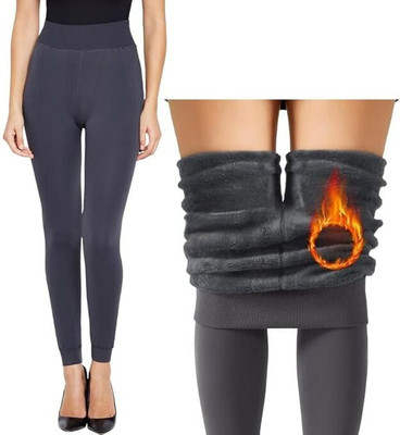 SRIG Ankle Length Winter Wear Legging(Grey, Solid)