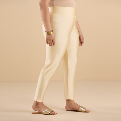 Big Hello Ankle Length Ethnic Wear Legging(Beige, Solid)