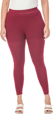 LoveiT Ankle Length Western Wear Legging(Maroon, Solid)