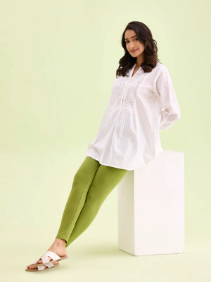 RS FASHION Ankle Length Ethnic Wear Legging(Light Green, Solid)