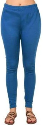 LEEVAJ WORLD Footed  Winter Wear Legging(Light Blue, Solid)