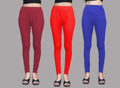 GN SPORTS Churidar  Western Wear Legging(Maroon, Red, Blue, Solid)