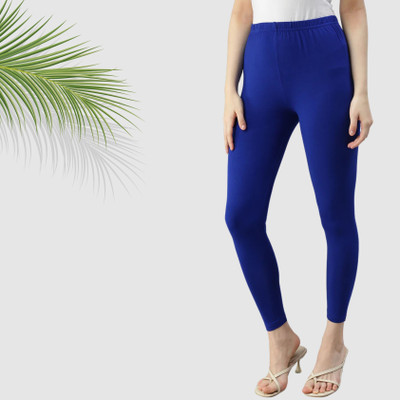 Elora Ankle Length  Western Wear Legging(Blue, Solid)