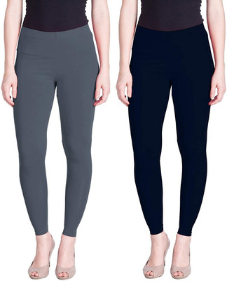 Yashvi Quality Churidar Length Western Wear Legging(Grey, Dark Blue, Solid)