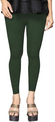 Kipzy Ankle Length Western Wear Legging(Dark Green, Solid)