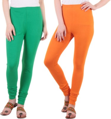 DIAZ Ankle Length Ethnic Wear Legging(Green, Orange, Solid)