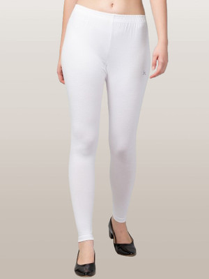 Trend Level Ankle Length  Western Wear Legging(White, Solid)