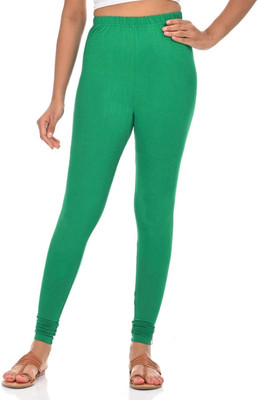 Aviska Churidar  Ethnic Wear Legging(Dark Green, Solid)