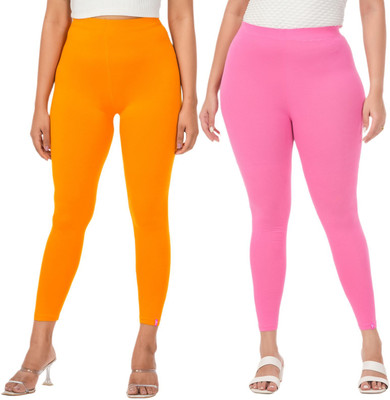 LoveiT Ankle Length Western Wear Legging(Yellow, Pink, Solid)