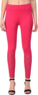 sr enterprises Ankle Length  Western Wear Legging(Pink, Self Design)