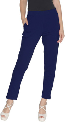 Lyra Ankle Length Western Wear Legging(Blue, Solid)