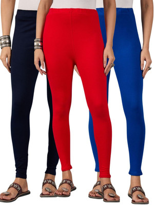 DIMPY GARMENTS Ankle Length Western Wear Legging(Dark Blue, Blue, Red, Solid)