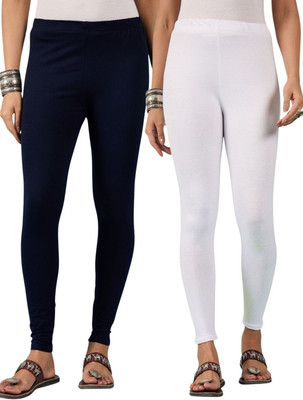 DIMPY GARMENTS Ankle Length Western Wear Legging(Dark Blue, White, Solid)