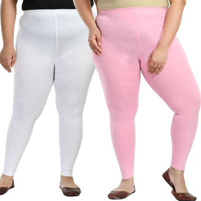 City Fashion Ankle Length Ethnic Wear Legging(White, Pink, Solid)