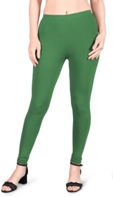 KABERI Churidar  Western Wear Legging(Green, Solid)