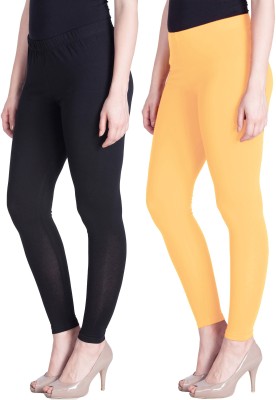 Lyra Ankle Length  Ethnic Wear Legging(Yellow, Black, Solid)