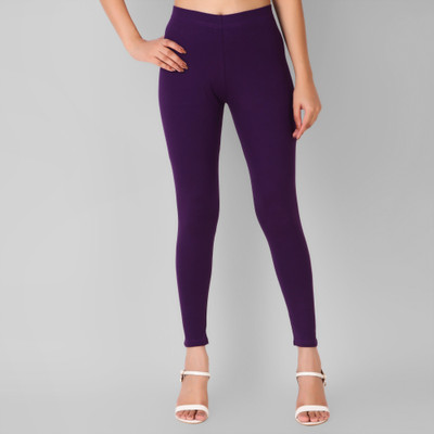 solidbottooms Ankle Length Ethnic Wear Legging(Purple, Solid)
