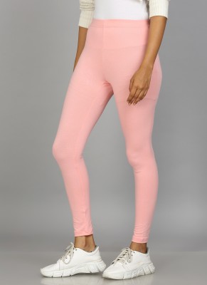 KANSIE Ankle Length Western Wear Legging(Pink, Solid)