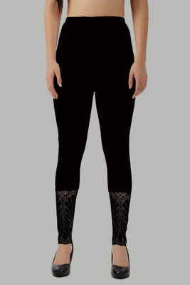 aakrushi Ankle Length  Ethnic Wear Legging(Black, Solid)