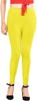 INDIAN FLOWER Ankle Length Ethnic Wear Legging(Yellow, Solid)