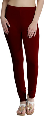 Morrio Churidar  Ethnic Wear Legging(Maroon, Solid)