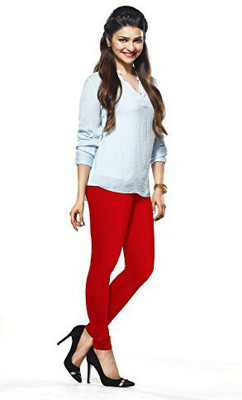 F A T A H Churidar  Ethnic Wear Legging(Red, Solid)
